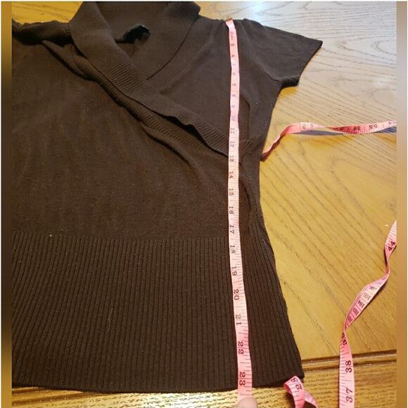 BCX Juniors Large Brown Short Sleeve V-neck Knit Shirt - Picture 10 of 10